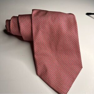 BROOKS BROTHERS Tie - Made In USA Woven In ENGLAND - silk/cotton blend- red